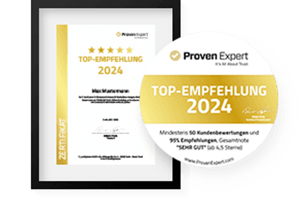 Heinz von Heiden Massivhäuser bei Proven Expert also Top Empfehlung 2024 ausgezeichnet.